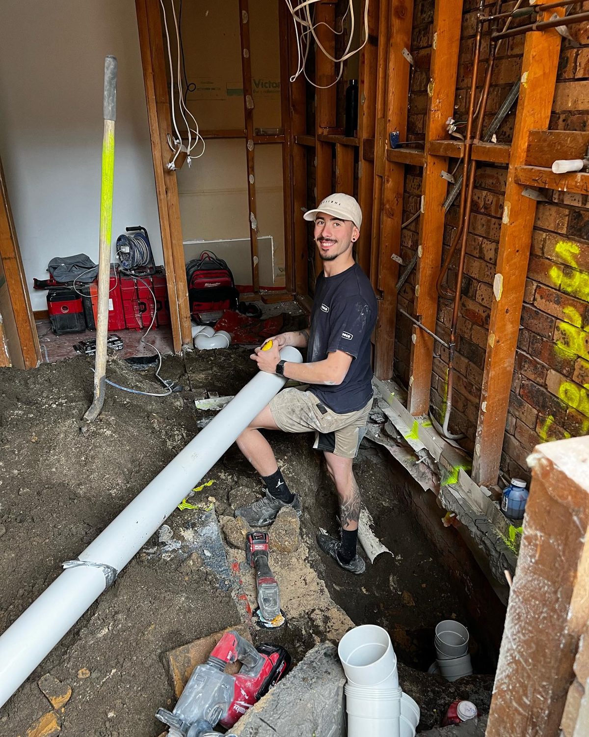 The Puro Plumbing owner on site